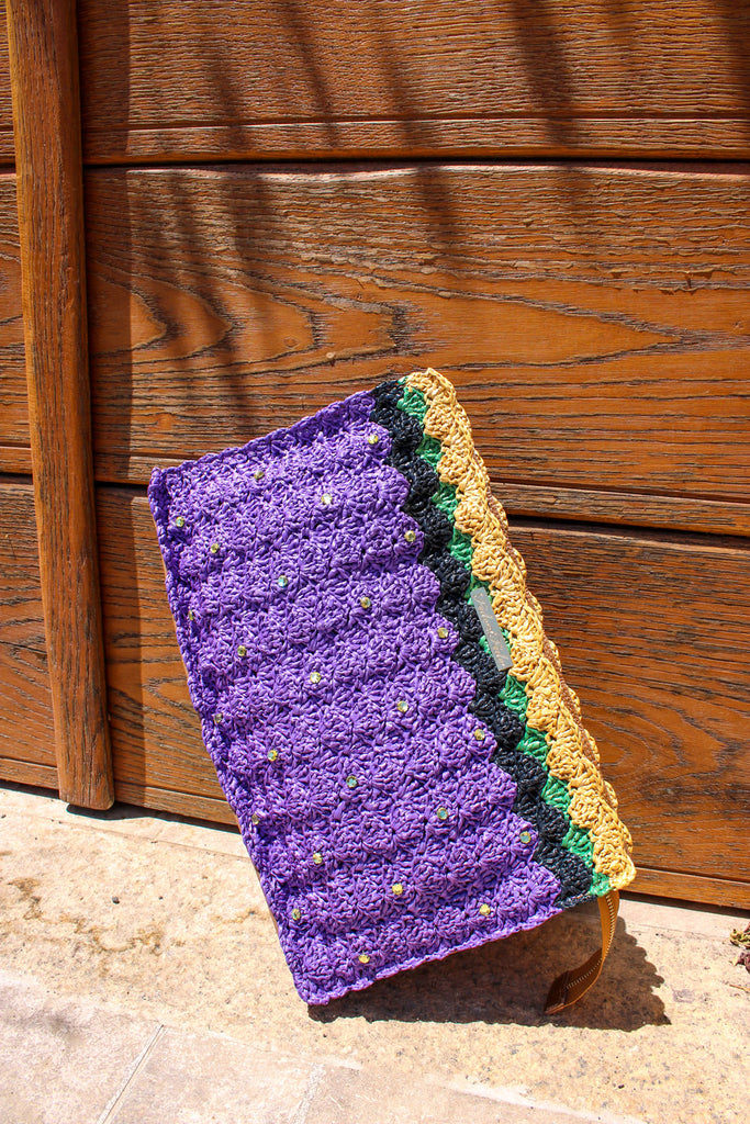 immagine 1 di borsa all'uncinetto modello vernazza colore viola di fedebyfede