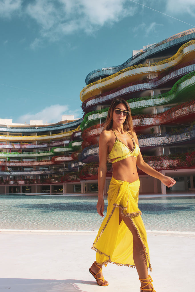 immagine 1 di copricostume pareo donna colore giallo modello Portofino di FédebyFéde