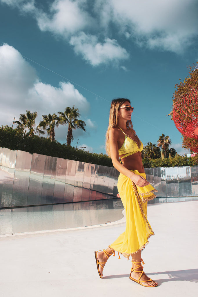 immagine 3 di copricostume pareo donna colore giallo modello Portofino di FédebyFéde