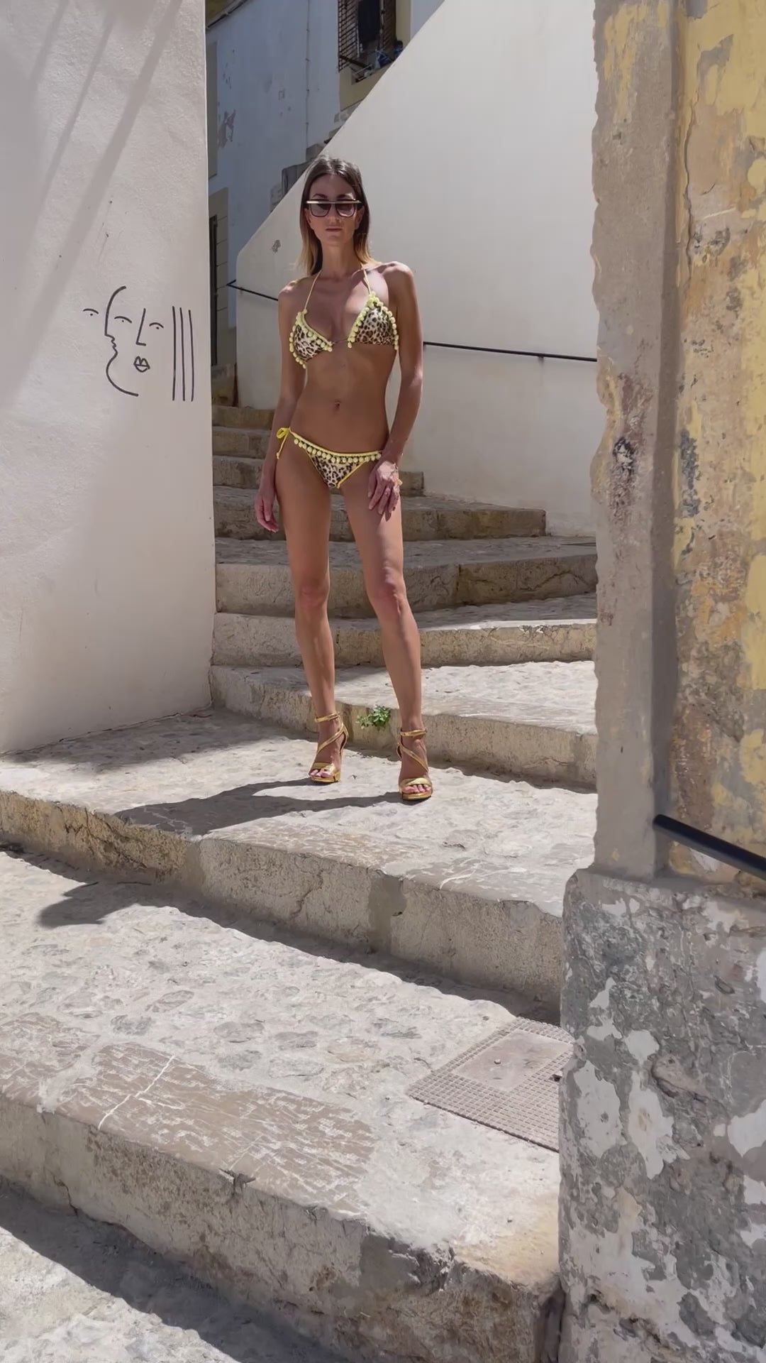 immagine 5 di costume da bagno donna bikini triangolo in lycra modello Tropea stampa maculata di FédebyFéde