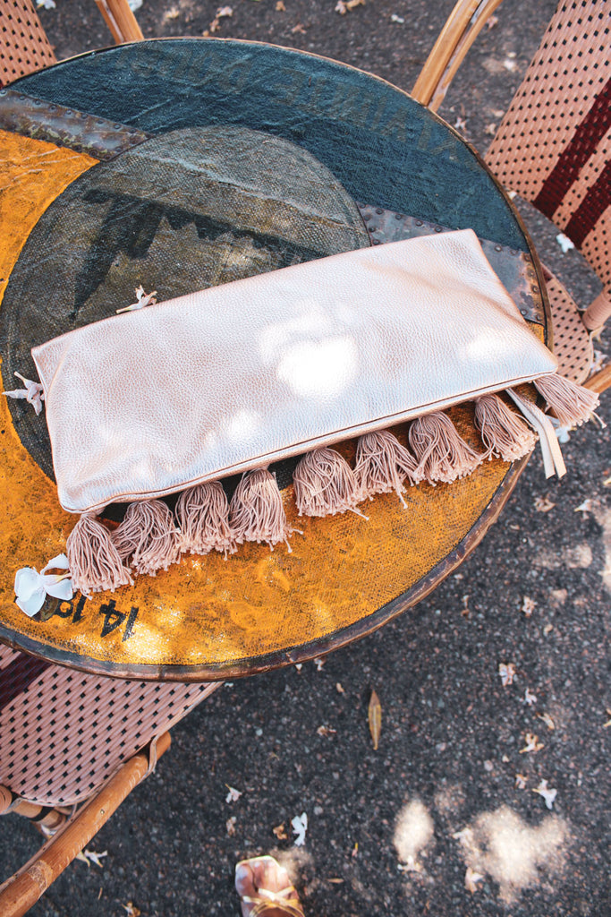 Riomaggiore women's leather clutch bag